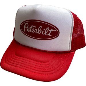 Vintage Peterbilt Trucker Hat Mesh hat Snap Back Cap Red